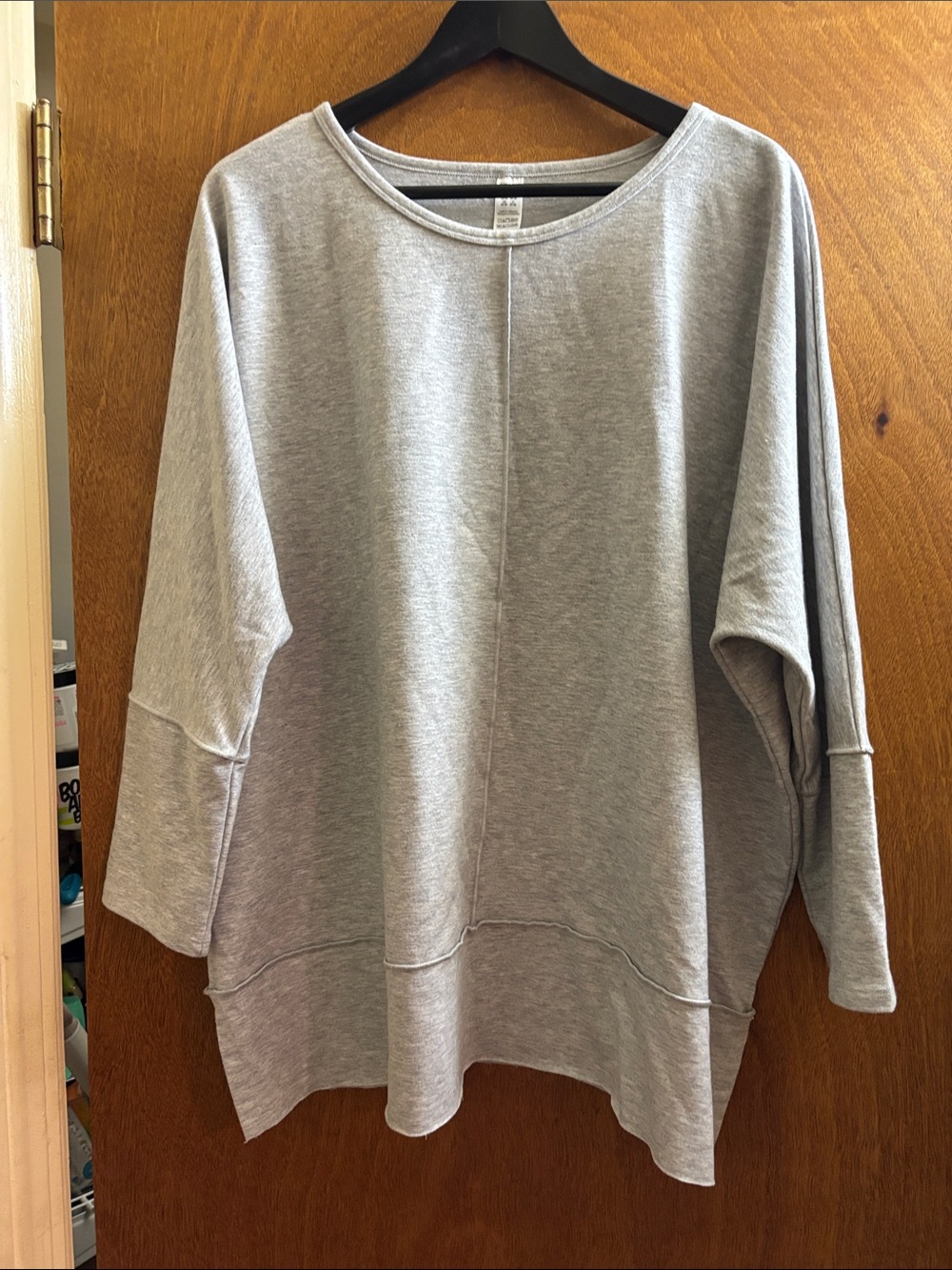 SPANX Oversized Scoop-Neck Sweater in Light Gray